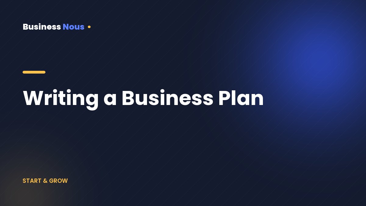 Writing a Business Plan
